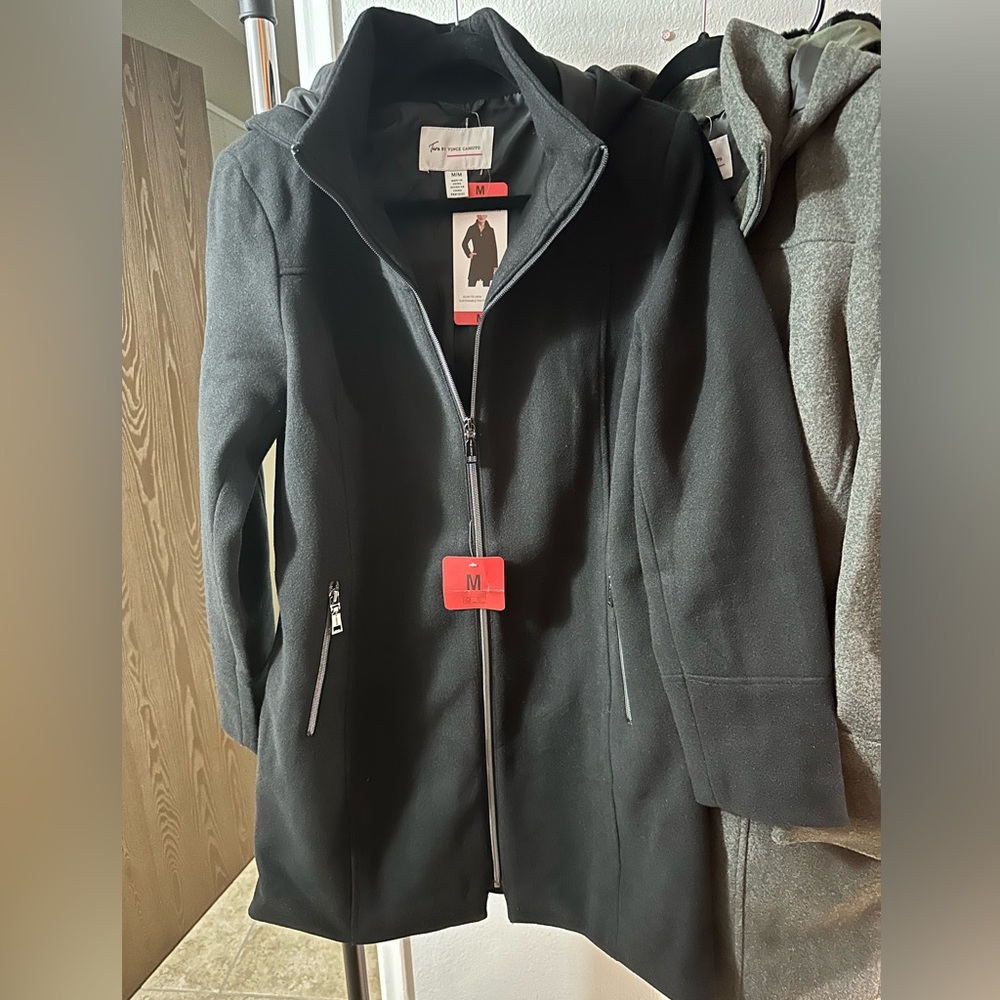 Two by Vince Camuto Costco coat jacket zip up Black